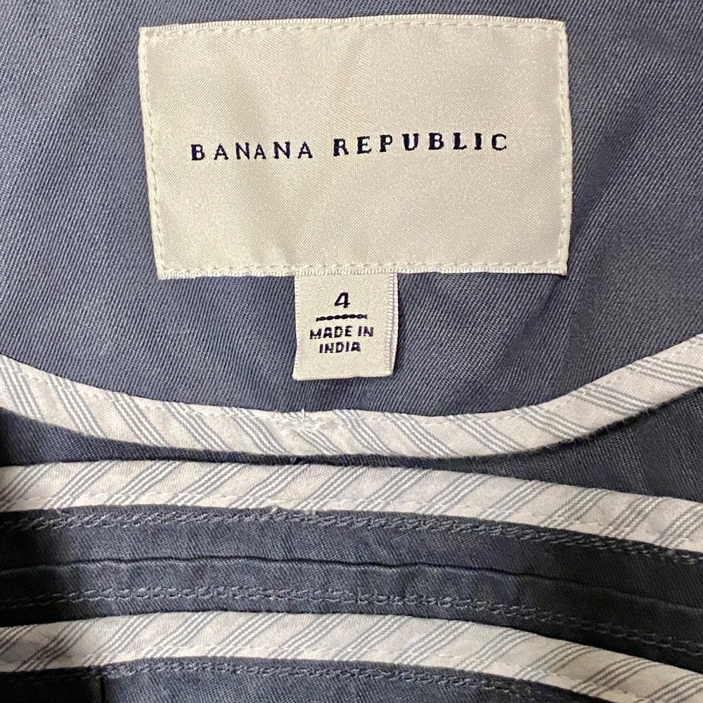 BANANA REPUBLIC Blue-Gray Structured Ruffle Jacket - Sz 4 - Picture 2 of 9